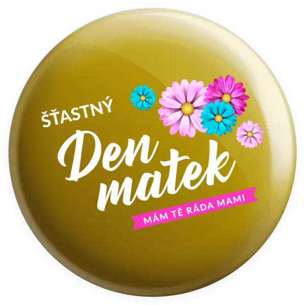 Placka Šťastný den matek - květiny