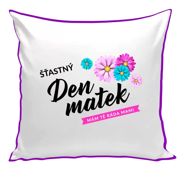 Polštář Šťastný den matek - květiny