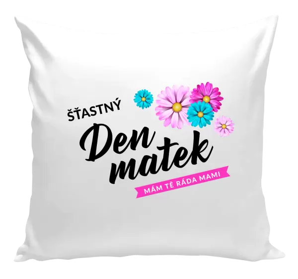 Polštář Šťastný den matek - květiny