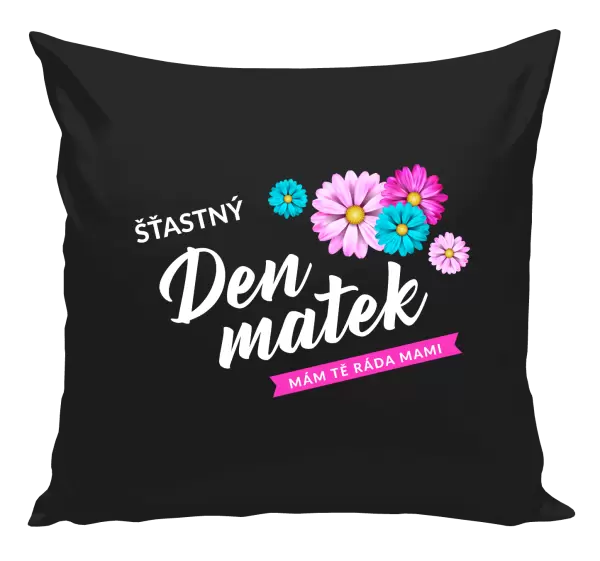 Polštář Šťastný den matek - květiny