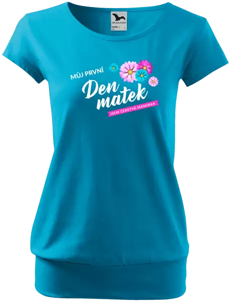 Dámské tričko Můj první den matek - květiny