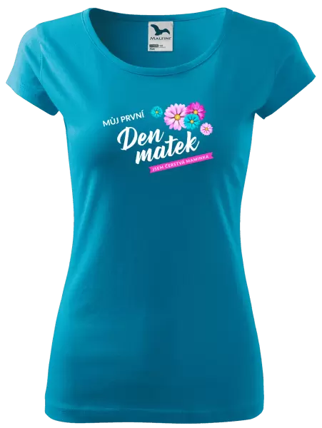 Dámské tričko Můj první den matek - květiny