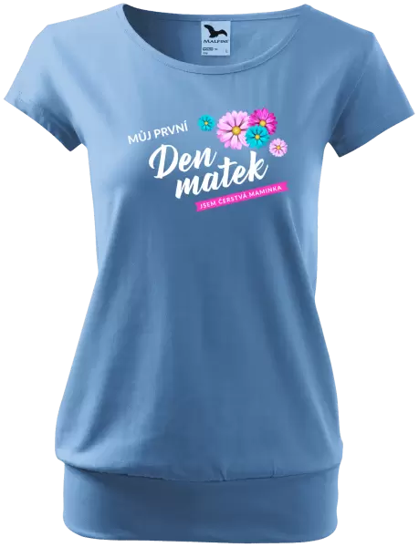 Dámské tričko Můj první den matek - květiny