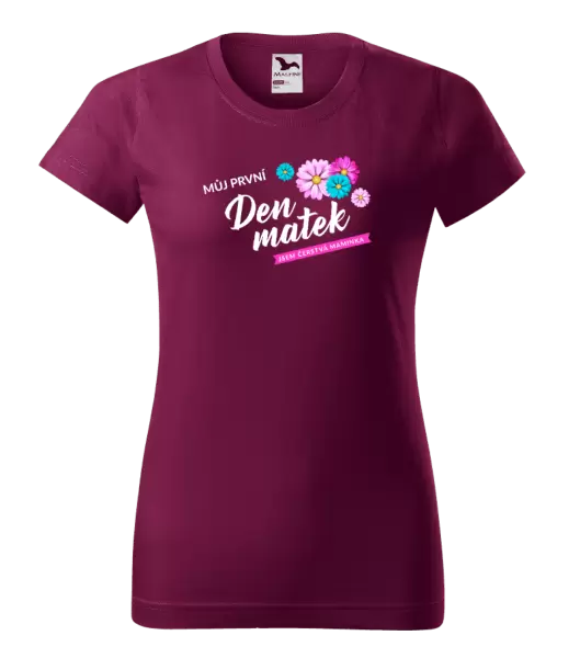Dámské tričko Můj první den matek - květiny