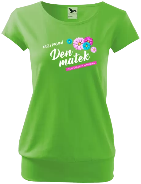 Dámské tričko Můj první den matek - květiny