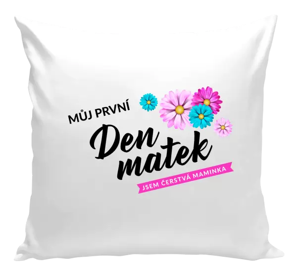 Polštář Můj první den matek - květiny