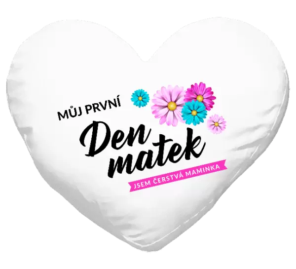 Polštář Můj první den matek - květiny