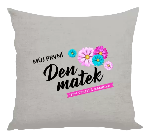 Polštář Můj první den matek - květiny