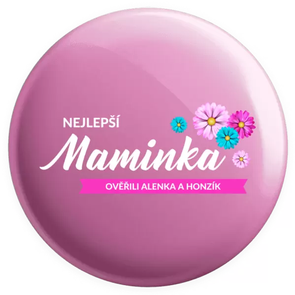 Placka Nejlepší maminka se jmény dětí