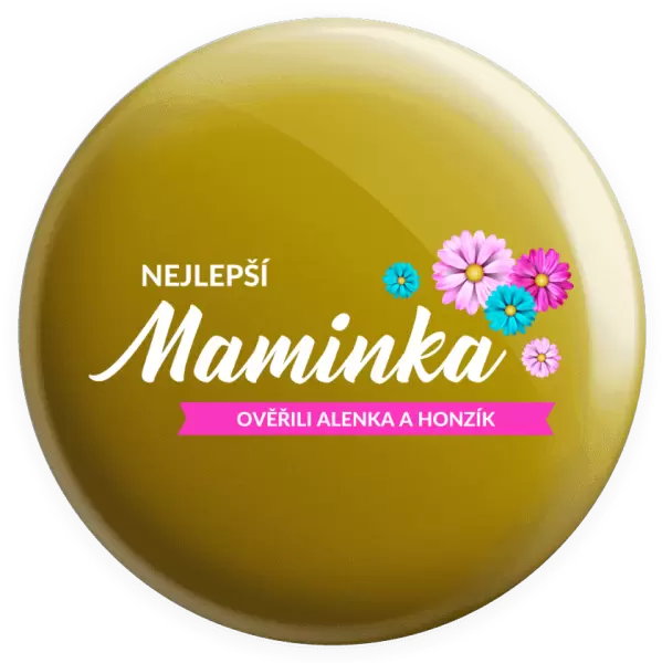 Placka Nejlepší maminka se jmény dětí