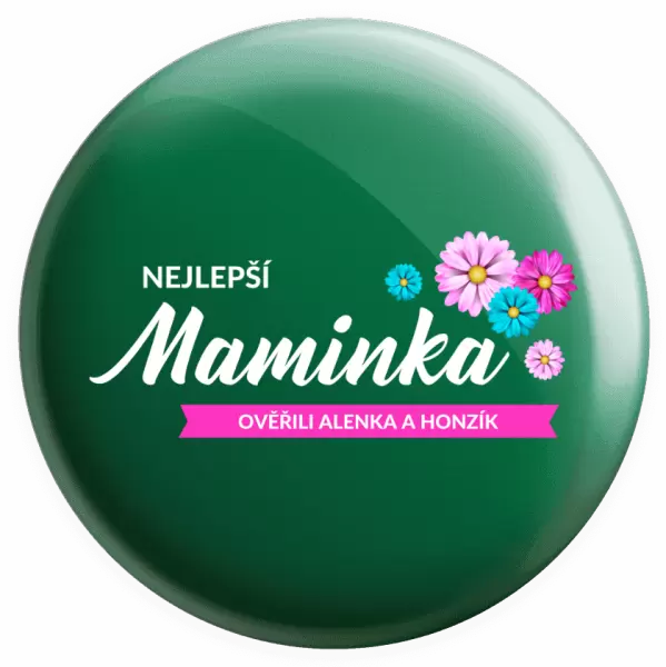 Placka Nejlepší maminka se jmény dětí