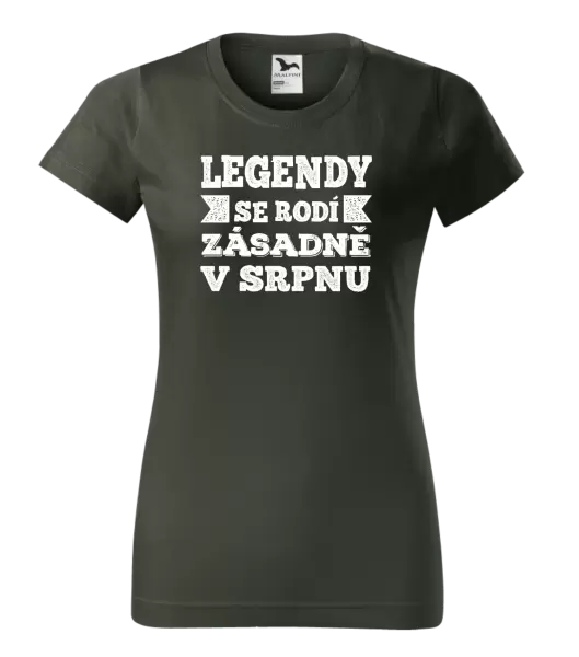 Dámské narozeninové tričko Legendy se rodí zásadně v...