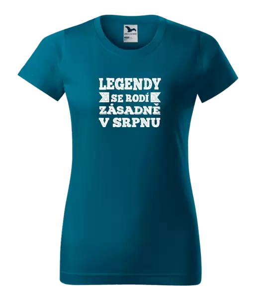 Dámské narozeninové tričko Legendy se rodí zásadně v...