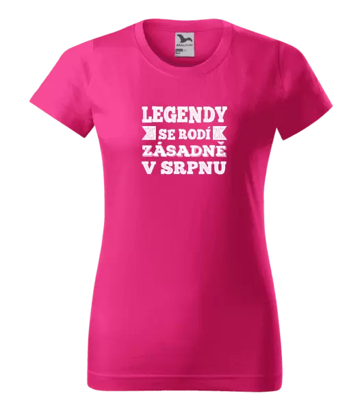 Dámské narozeninové tričko Legendy se rodí zásadně v...