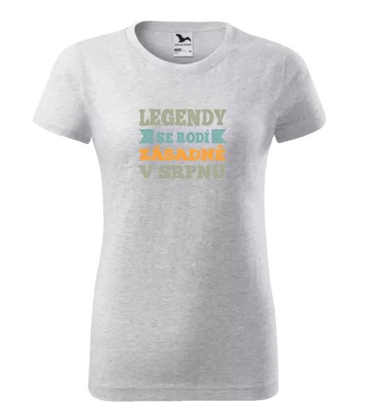 Dámské narozeninové tričko Legendy se rodí zásadně v...