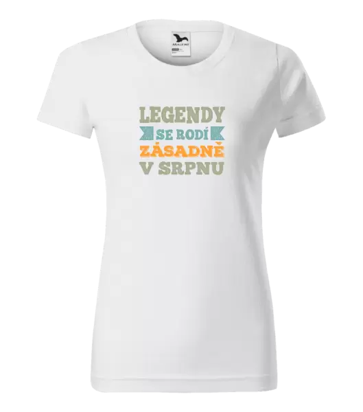 Dámské narozeninové tričko Legendy se rodí zásadně v...