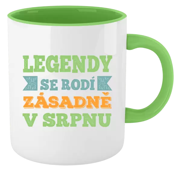 Hrnek Legendy se rodí zásadně v...