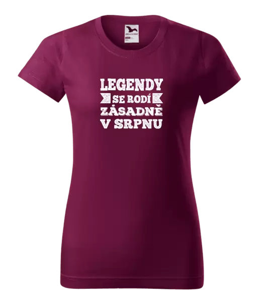 Dámské narozeninové tričko Legendy se rodí zásadně v...