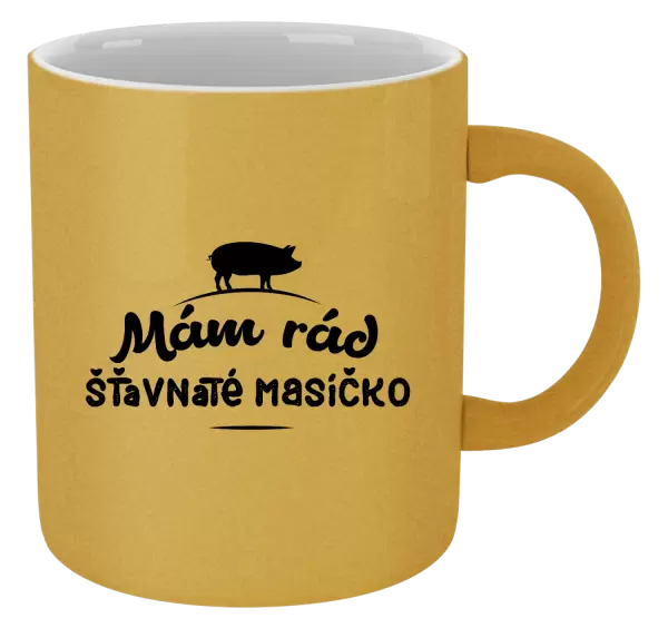 Metalický hrnek Mám rád šťavnaté masíčko