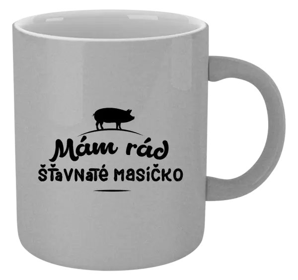 Metalický hrnek Mám rád šťavnaté masíčko