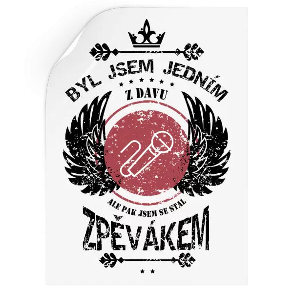 Samolepka Byl jsem jedním z davu, ale pak jsem se stal zpěvákem