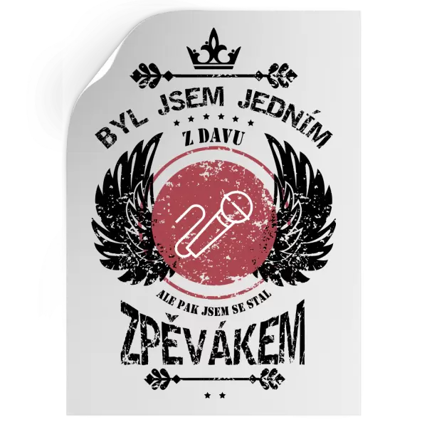 Samolepka Byl jsem jedním z davu, ale pak jsem se stal zpěvákem