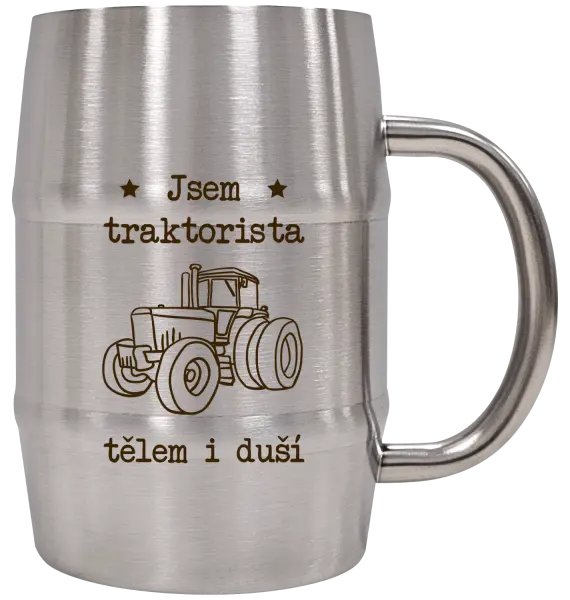 Nerezový chladicí půllitr Jsem traktorista tělem i duší