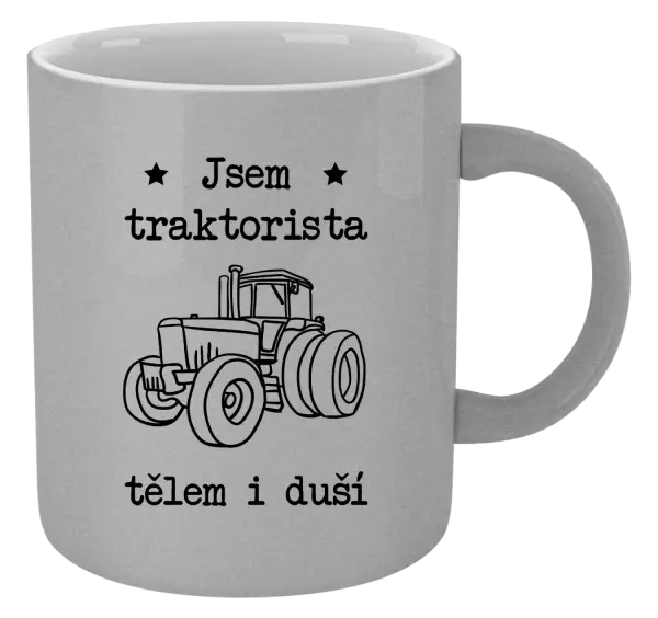 Metalický hrnek Jsem traktorista tělem i duší