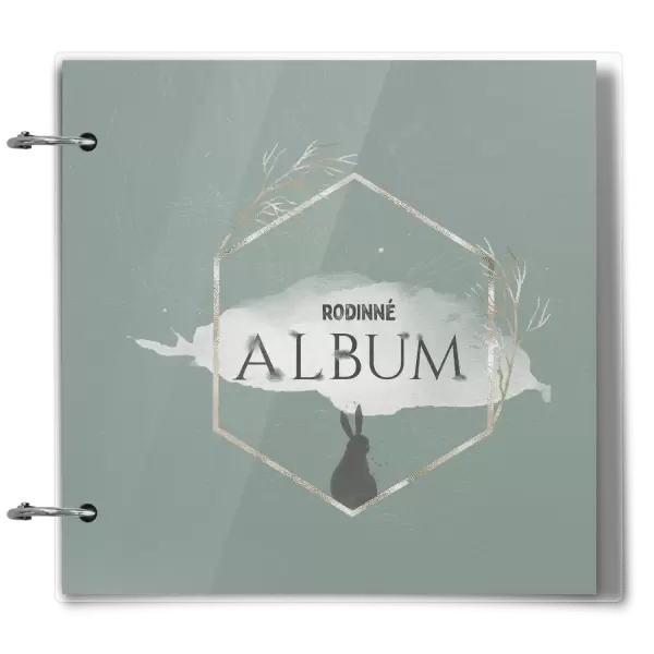 Plexi album se sponami Zajíc ve zlatém šestiúhelníku