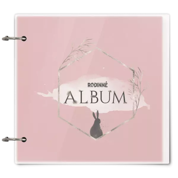 Plexi album se sponami Zajíc ve zlatém šestiúhelníku