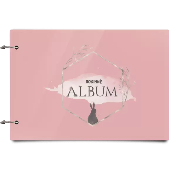 Plexi album se sponami Zajíc ve zlatém šestiúhelníku