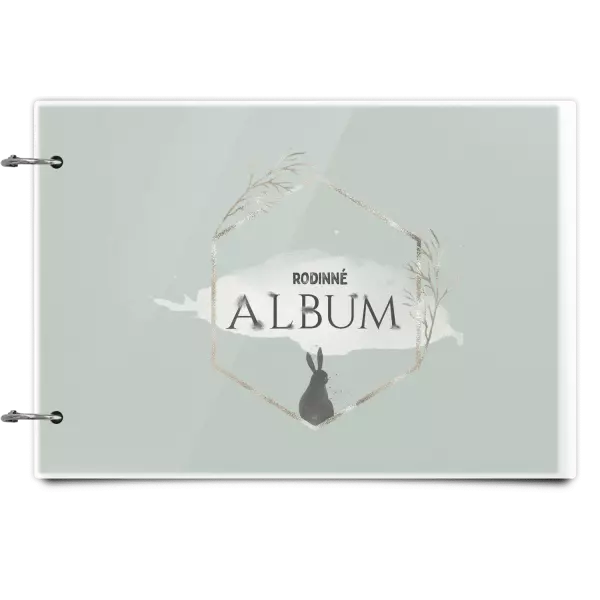 Plexi album se sponami Zajíc ve zlatém šestiúhelníku