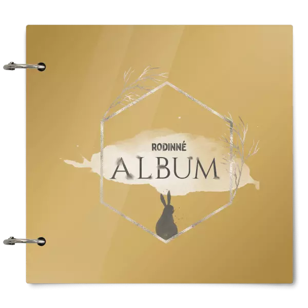 Plexi album se sponami Zajíc ve zlatém šestiúhelníku