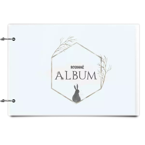 Plexi album se sponami Zajíc ve zlatém šestiúhelníku