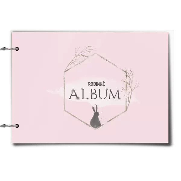 Plexi album se sponami Zajíc ve zlatém šestiúhelníku