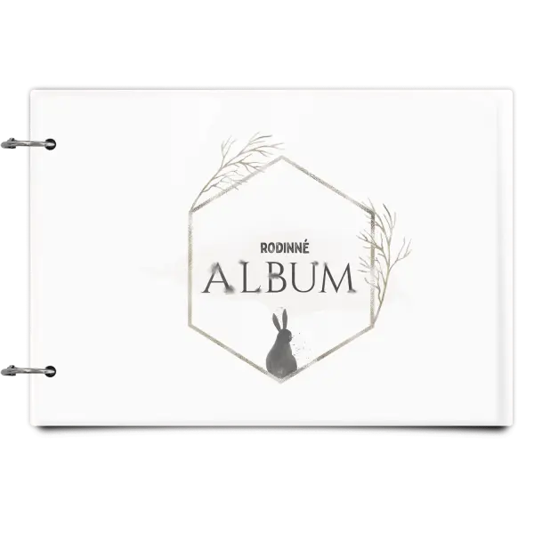 Plexi album se sponami Zajíc ve zlatém šestiúhelníku