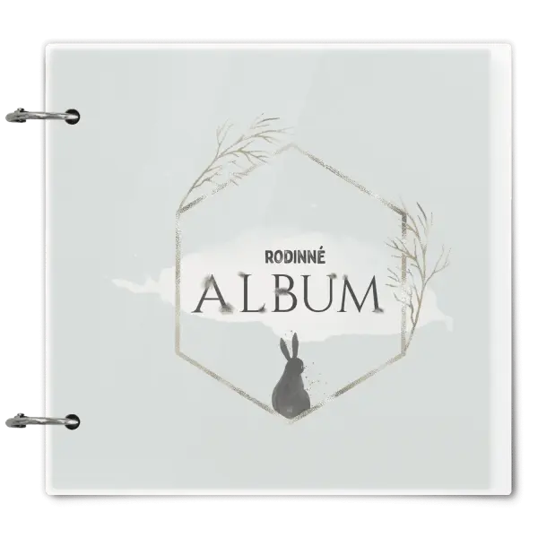 Plexi album se sponami Zajíc ve zlatém šestiúhelníku