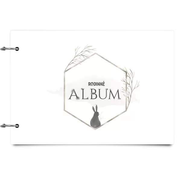Plexi album se sponami Zajíc ve zlatém šestiúhelníku