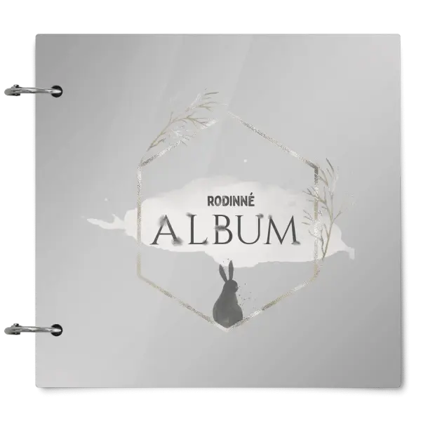 Plexi album se sponami Zajíc ve zlatém šestiúhelníku