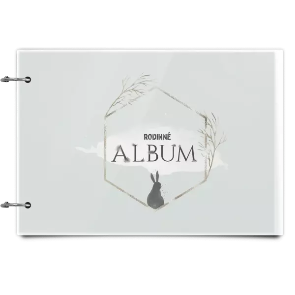 Plexi album se sponami Zajíc ve zlatém šestiúhelníku