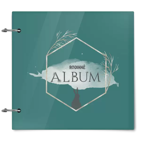 Plexi album se sponami Zajíc ve zlatém šestiúhelníku