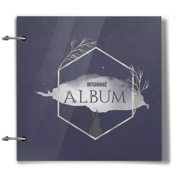 Plexi album se sponami Zajíc ve zlatém šestiúhelníku