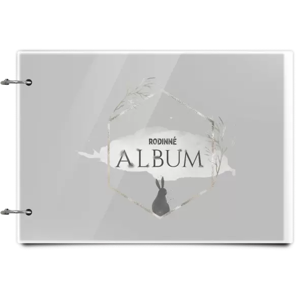 Plexi album se sponami Zajíc ve zlatém šestiúhelníku