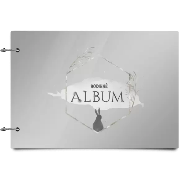 Plexi album se sponami Zajíc ve zlatém šestiúhelníku