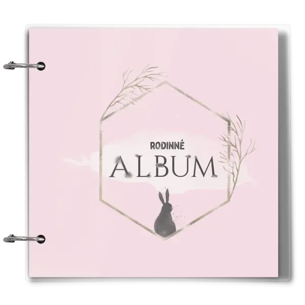 Plexi album se sponami Zajíc ve zlatém šestiúhelníku