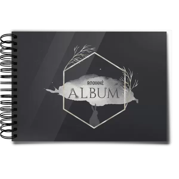 Plexi album s kroužkovou vazbou Zajíc ve zlatém šestiúhelníku