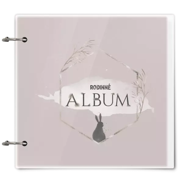 Plexi album se sponami Zajíc ve zlatém šestiúhelníku