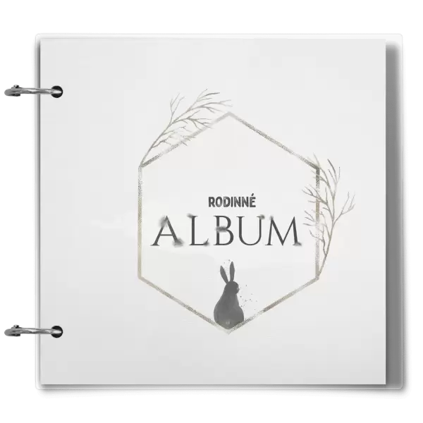 Plexi album se sponami Zajíc ve zlatém šestiúhelníku