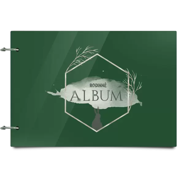 Plexi album se sponami Zajíc ve zlatém šestiúhelníku