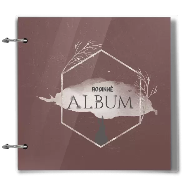 Plexi album se sponami Zajíc ve zlatém šestiúhelníku